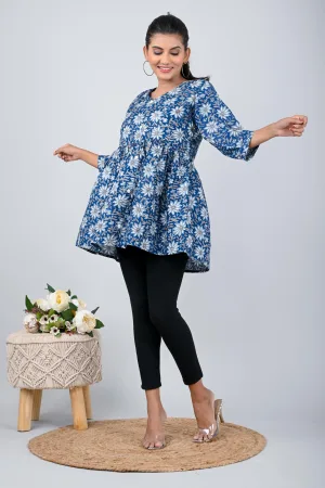 Daisy blue peplum top